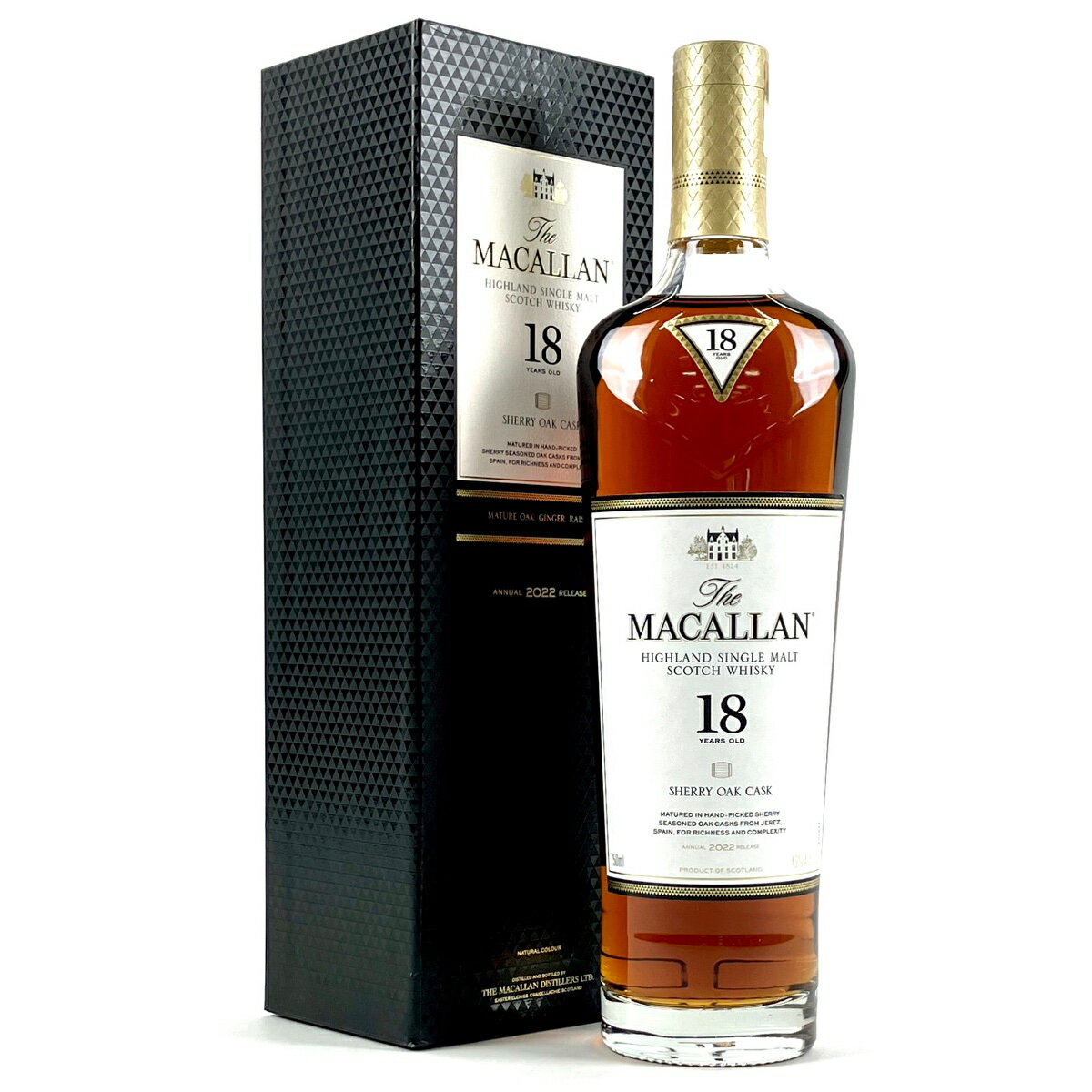 マッカラン MACALLAN 18年 シェリーオーク 2022 750ml スコッチウイスキー シングルモルト 【中古】