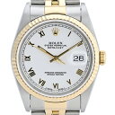 11％OFF 【ラッピング可】 ロレックス ROLEX デイトジャスト ローマン 16233 腕時計 SS YG 自動巻き ホワイト メンズ 【中古】 msp29