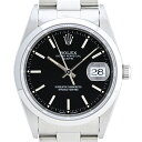 【ラッピング可】 ロレックス ROLEX オイスターパーペチュアル デイト 15200 腕時計 SS 自動巻き ブラック ボーイズ 【中古】