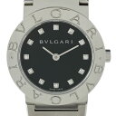 27％OFF 【ラッピング可】 ブルガリ BVLGARI ブルガリ ブルガリ 12Pダイヤ BB26SS 腕時計 SS ダイヤモンド クォーツ ブラック レディース 【中古】 msp29