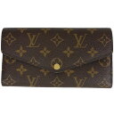 【ラッピング可】ルイ・ヴィトン Louis Vuitton ポルトフォイユ サラ 札入れ 小銭入れ 二つ折り 長財布 モノグラム ブラウン M60531 レディース 【中古】