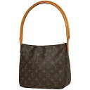 19％OFF ルイ ヴィトン Louis Vuitton ルーピング MM 肩掛け ワンショルダー ショルダーバッグ モノグラム ブラウン M51146 レディース 【中古】 msp29