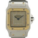 【ラッピング可】 カルティエ CARTIER サントスガルべ SM W20031C4 腕時計 SS YG クォーツ グレー レディース 【中古】