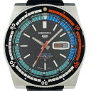 【ラッピング可】 セイコー SEIKO 5スポーツ 6119-6050 腕時計 SS レザー 自動巻き ブラック メンズ 【中古】