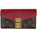 5％OFF 【ラッピング可】ルイ ヴィトン Louis Vuitton ポルトフォイユ パラス 札入れ 小銭入れ 長財布 モノグラム ブラウン スリーズ(レッド) M58414 レディース 【中古】 msp29