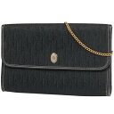 26％OFF クリスチャンディオール Christian Dior トロッター柄 チェーン ショルダーバッグ クラッチ 2WAY ロゴ プッシュロック ショルダーバッグ キャンバス ブラック レディース 【中古】 msp29