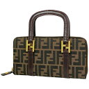 31％OFF フェンディ FENDI ズッカ柄 ハンドバッグ 財布 ウォレット ハンドバッグ キャンバス ブラウン 26347 レディース 【中古】 msp39