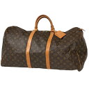 ルイ・ヴィトン Louis Vuitton キーポル 55 ハンドバッグ 旅行 出張 ビジネス ボストンバッグ モノグラム ブラウン M41424 レディース 【中古】