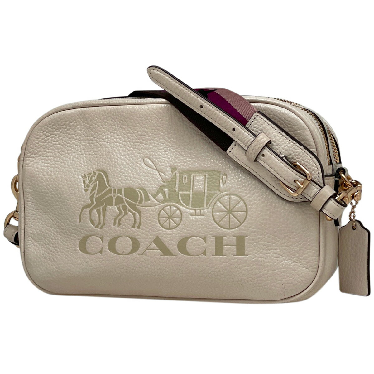 41％OFF コーチ COACH ロゴ ショルダーバッグ ホース アンド キャリッジ 2WAY ポーチ ショルダーバッグ レザー ホワイト F75818 レディース 【中古】 msp39