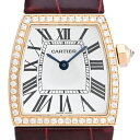 【ラッピング可】 カルティエ CARTIER ラドーニャ SM WE600651 腕時計 PG ダイヤモンド レザー クォーツ シルバー レディース 【中古】