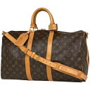 ルイ・ヴィトン Louis Vuitton キーポル バンドリエール 45 旅行 出張 2WAY ショルダーバッグ ボストンバッグ モノグラム ブラウン M41418 レディース 【中古】