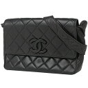 22％OFF シャネル CHANEL ココマーク ショルダーバッグ マトラッセ ショルダーバッグ レザー ブラック レディース 【中古】 msp29