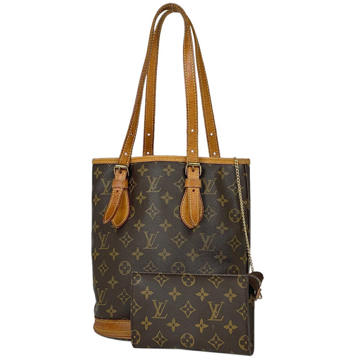 ルイ・ヴィトン Louis Vuitton プチ バケット PM ショルダーバッグ バケツ型 トートバッグ モノグラム ブラウン M42238 レディース 【中古】