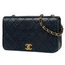 5％OFF シャネル CHANEL マトラッセ シングルフラップ チェーン ショルダーバッグ ココマーク ショルダーバッグ レザー ネイビー A03568 レディース 【中古】 msp29