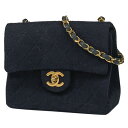 シャネル CHANEL ミニ マトラッセ シングルフラップ チェーン ショルダーバッグ ココマーク ショルダーバッグ ジャージー ネイビー A01115 レディース 【中古】