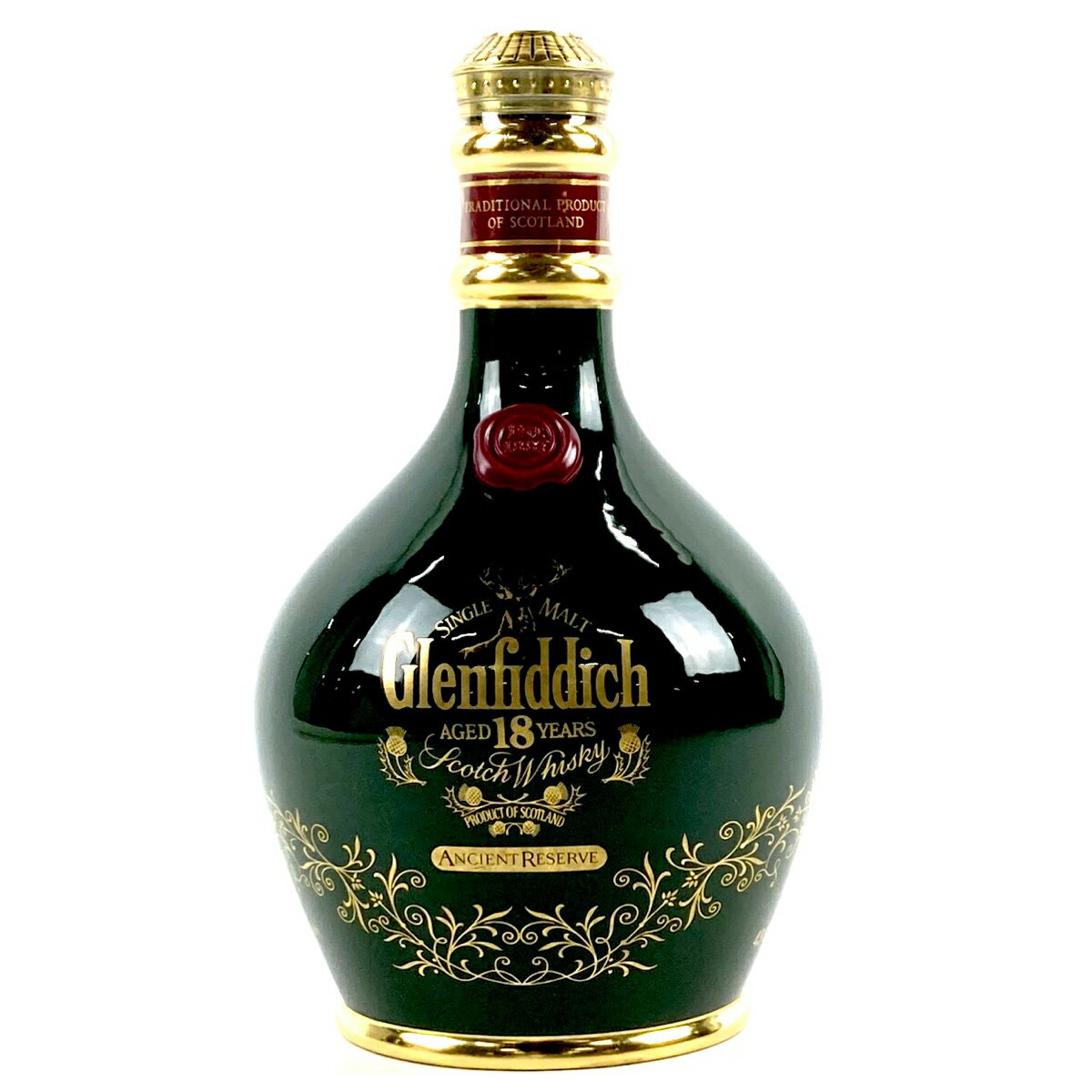 グレンフィディック Glenfiddich 18年 陶器 緑 750ml スコッチウイスキー シングルモルト 【中古】