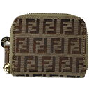 27％OFF 【ラッピング可】フェンディ FENDI ズッキーノ柄 コインケース 小銭入れ コインケース キャンバス ブラウン 7M0120 レディース 【中古】 msp29