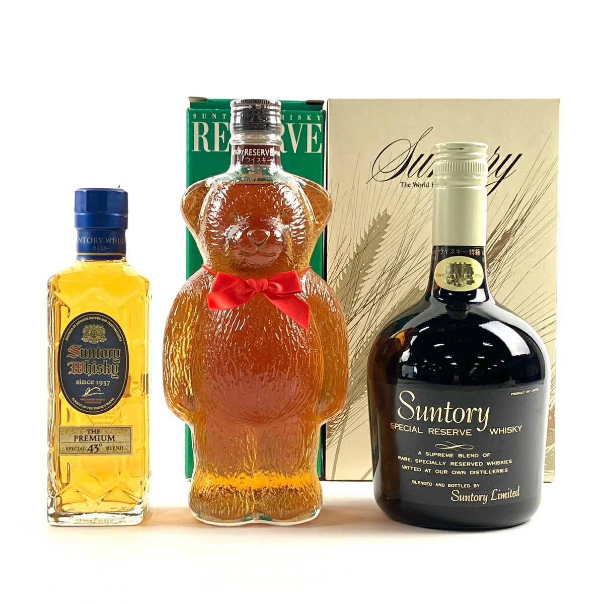 【東京都内限定発送】 3本 サントリー SUNTORY プレミアム 角瓶 熊 スペシャルリザーブ ウイスキー セット 【中古】