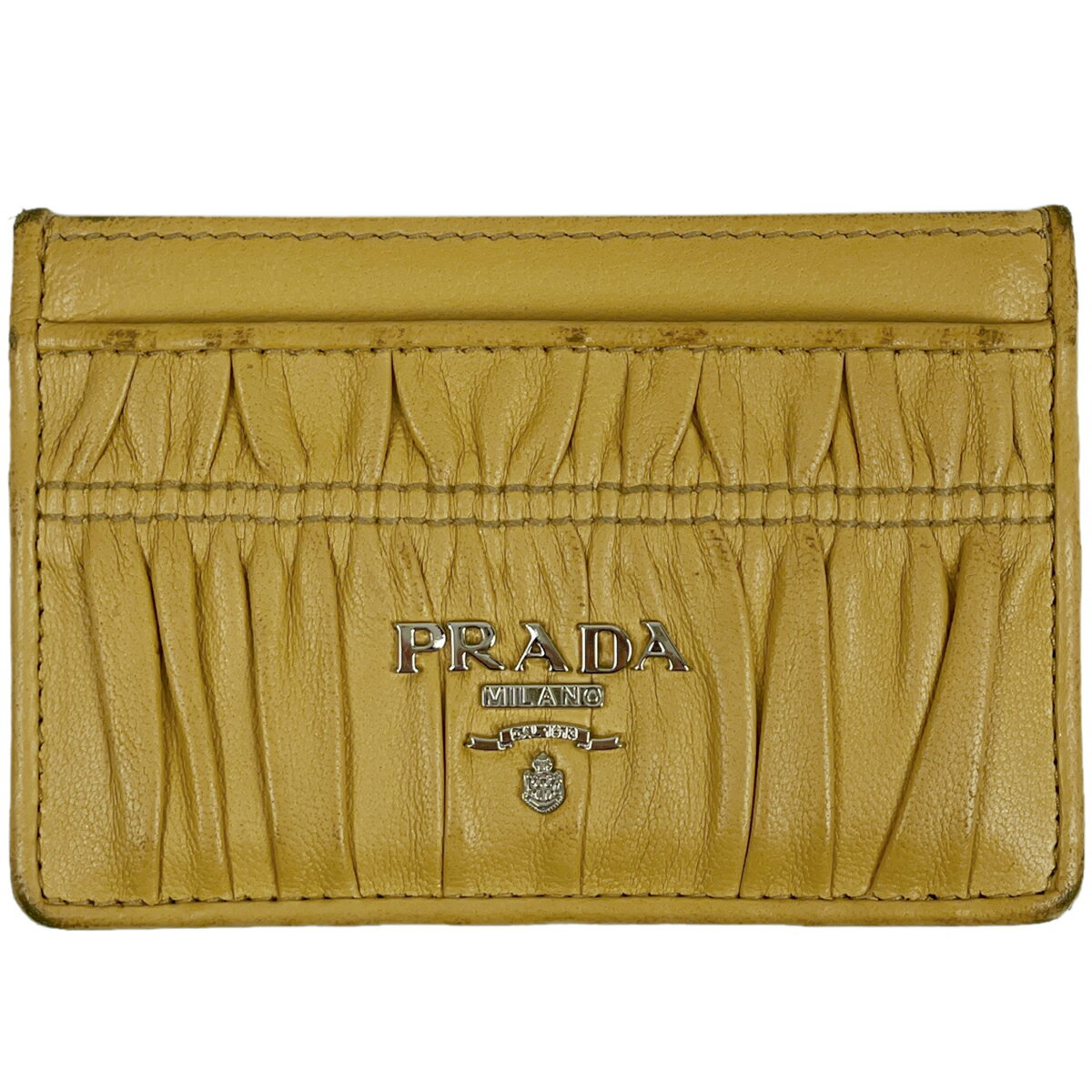 39％OFF 【ラッピング可】プラダ PRADA ロゴ カード入れ パスケース カードケース カードケース レザー イエロー 1MC208 レディース 【中古】 msp39