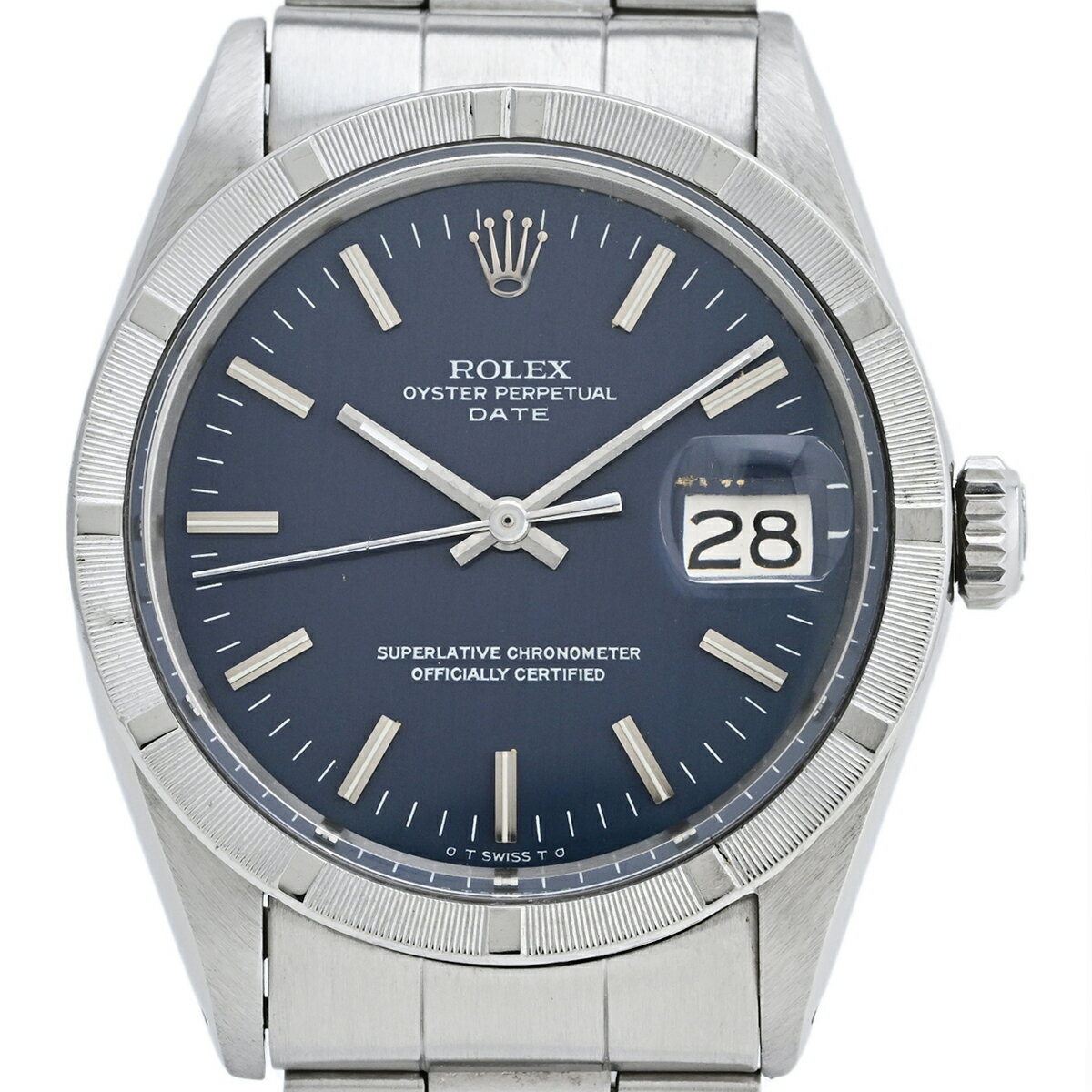【ラッピング可】 ロレックス ROLEX オイスターパーペチュアル デイト 1501 腕時計 SS 自動巻き ブルー ボーイズ 【中古】
