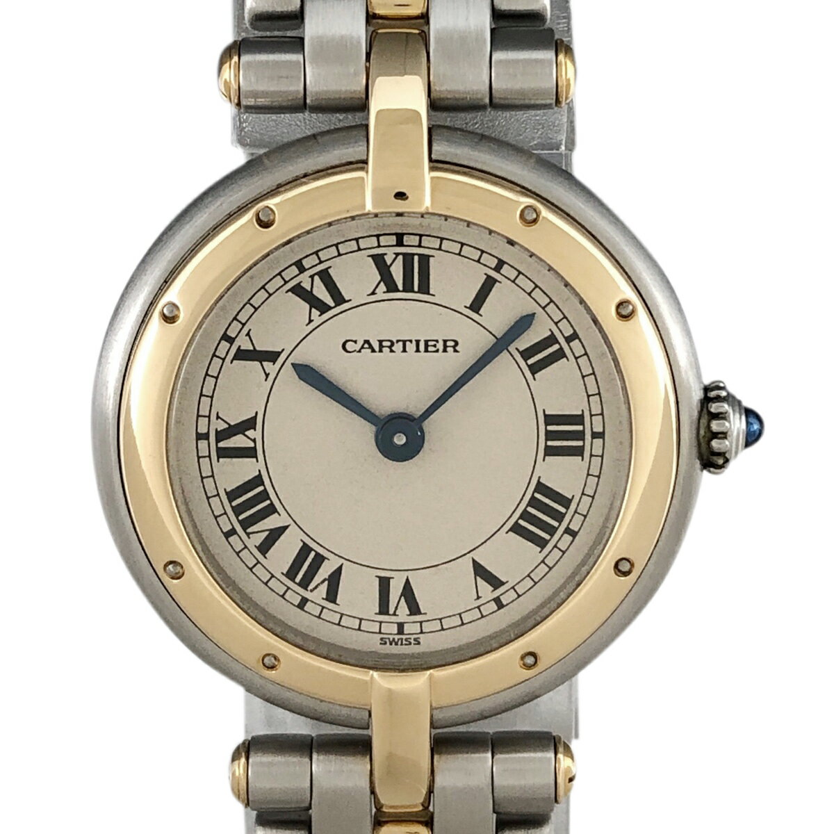 8％OFF 【ラッピング可】 カルティエ CARTIER パンテール ヴァンドーム SM 1ロウ 166920 腕時計 SS YG クォーツ アイボリー レディース 【中古】 msp29