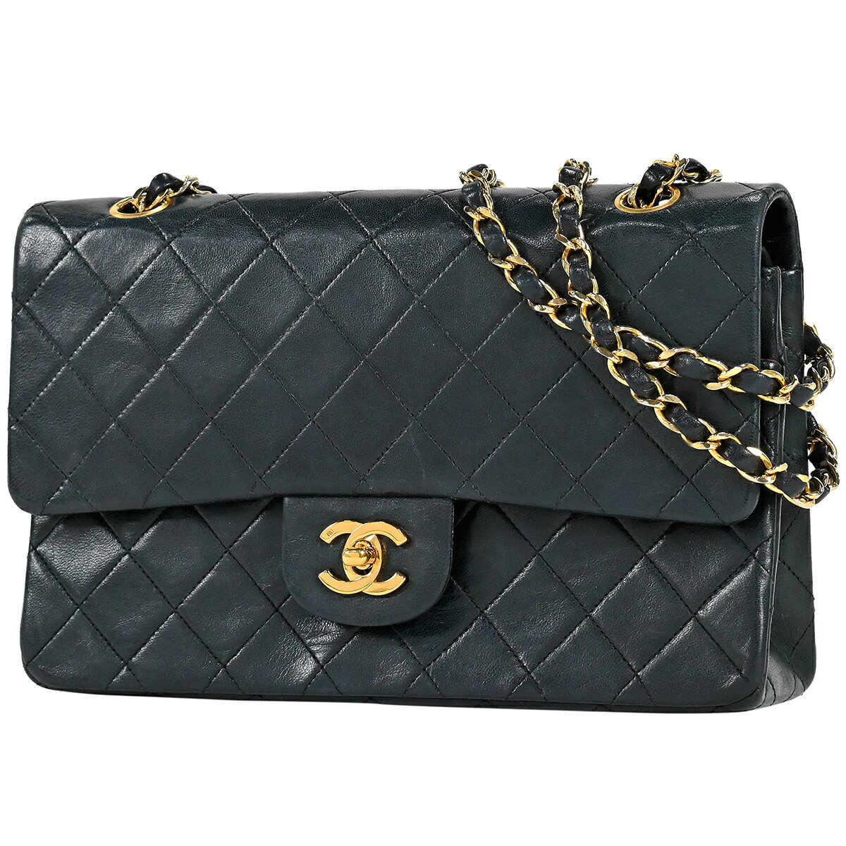 5％OFF 【ジャンク品】シャネル CHANEL マトラッセ Wフラップ チェーン ショルダーバッグ ココマーク ショルダーバッグ レザー ブラック A01112 レディース 【中古】 msp29