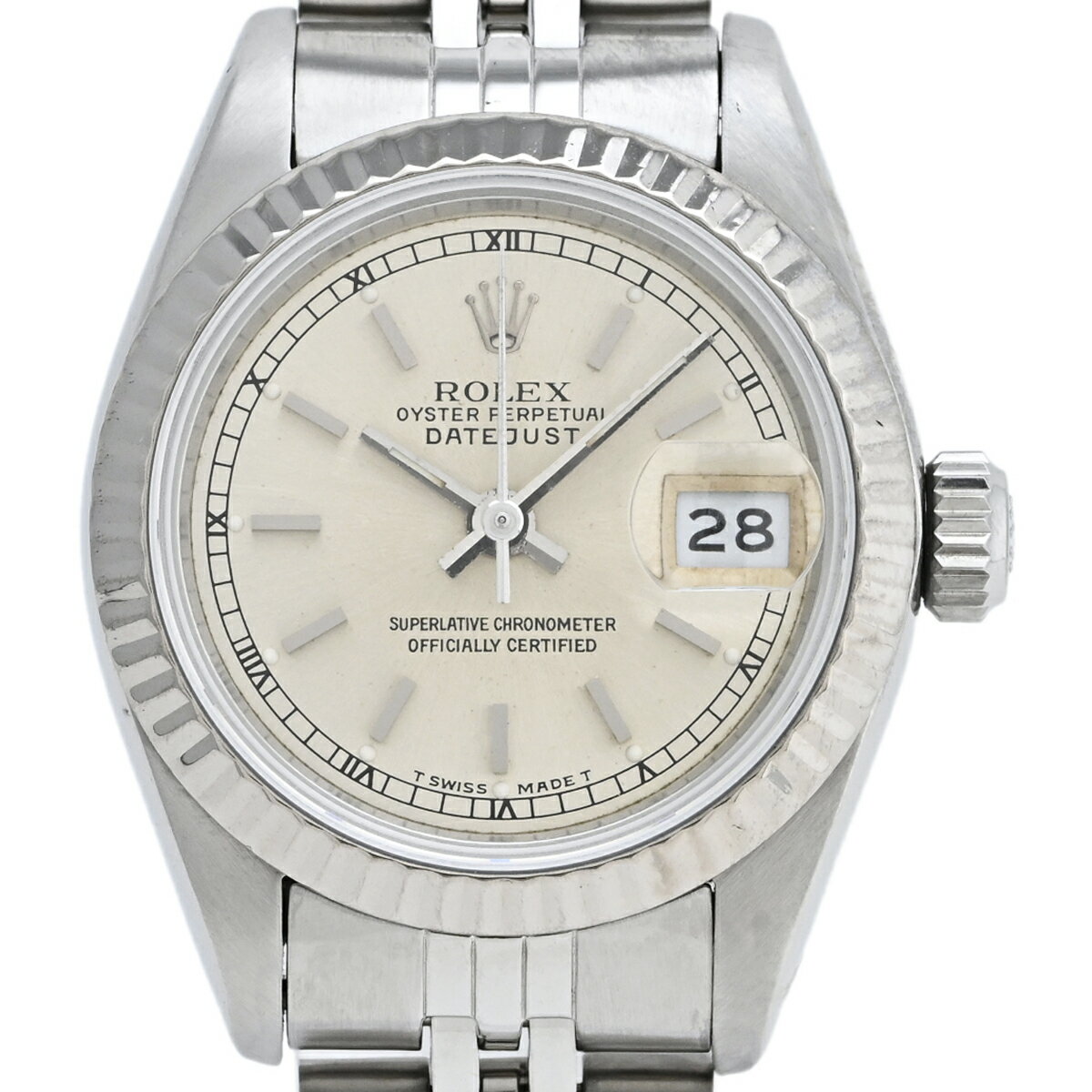 18％OFF 【ラッピング可】 ロレックス ROLEX デイトジャスト 69174 腕時計 SS WG 自動巻き シルバー レディース 【中古】 msp29