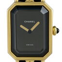 8％OFF 【ラッピング可】 シャネル CHANEL プルミエール Lサイズ H0001 腕時計 SS レザー クォーツ ブラック レディース 【中古】 msp29