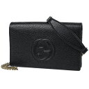 28％OFF グッチ GUCCI ソーホー チェーン ウォレット インターロッキングG クラッチバッグ ショルダーバッグ レザー ブラック 598211 レディース 【中古】 msp29