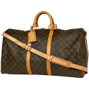 ルイ・ヴィトン Louis Vuitton キーポル バンドリエール 55 2WAY ショルダーバッグ ボストンバッグ モノグラム ブラウン M41414 レディース 【中古】