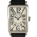 【ラッピング可】 フランクミュラー FRANCK MULLER ロングアイランド 900QZ 腕時計 WG レザー クォーツ シルバー レディース 【中古】