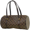 9％OFF ルイ・ヴィトン Louis Vuitton パピヨン 30 バレルバッグ 筒型 ハンドバッグ ダミエ ブラウン N51303 レディース 【中古】 msp29