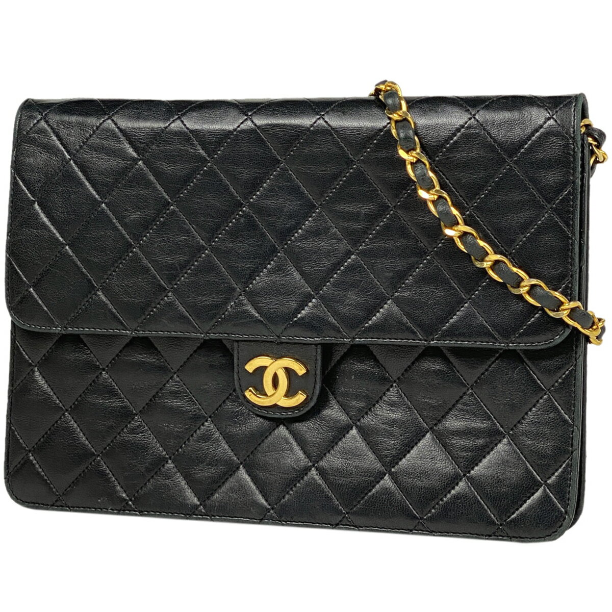 15％OFF シャネル CHANEL マトラッセ シングルフラップ チェーン ショルダーバッグ ココマーク ショルダーバッグ レザー ブラック A03570 レディース 【中古】 msp29