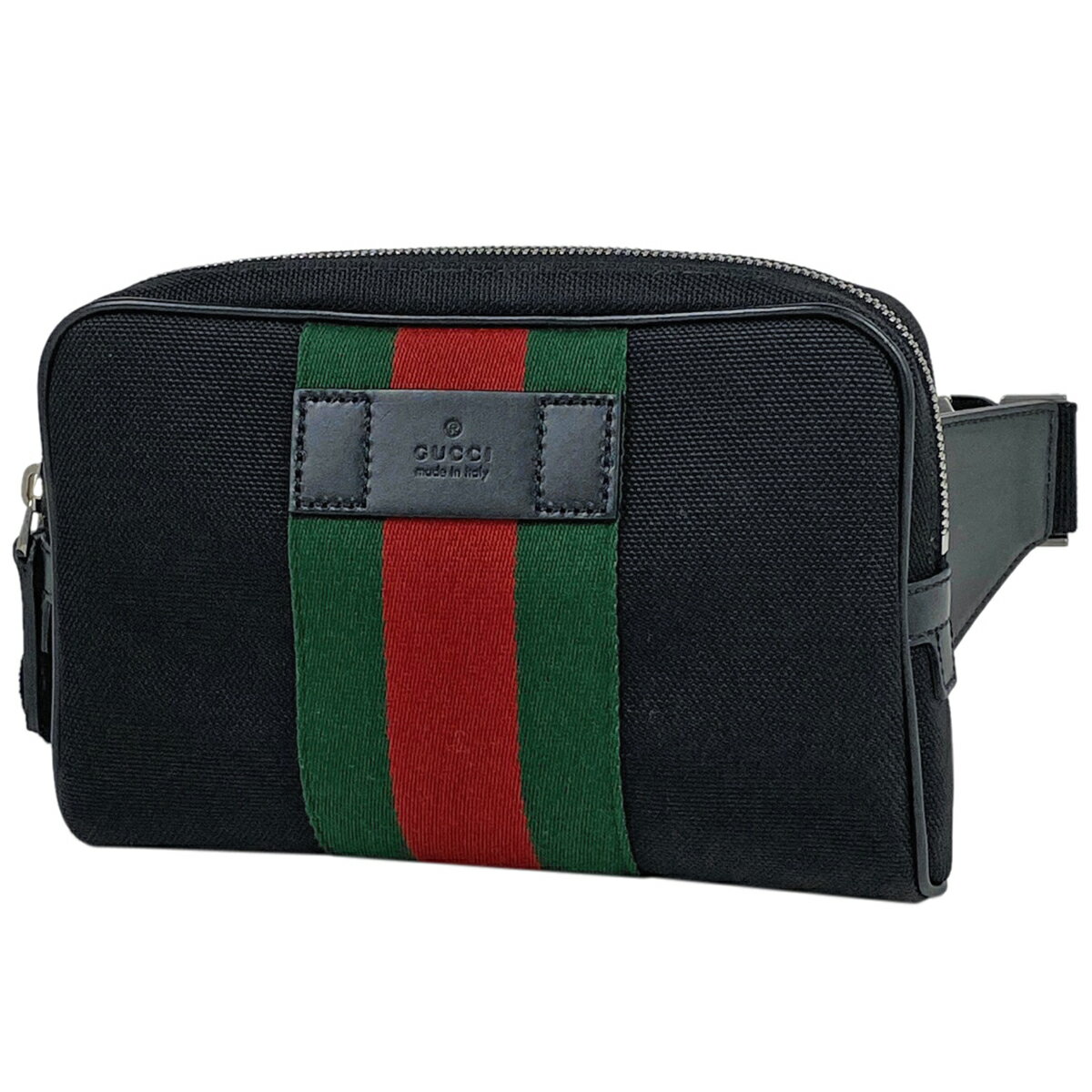 8％OFF グッチ GUCCI ロゴ ウエストバッグ ベルトバッグ シェリーライン ウェブ ボディバッグ ナイロン ブラック 630919 レディース 【中古】 msp29