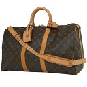 ルイ・ヴィトン Louis Vuitton キーポル バンドリエール 45 旅行 出張 ボストンバッグ モノグラム ブラウン M41418 レディース 【中古】