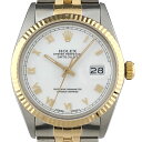 12％OFF 【ラッピング可】 ロレックス ROLEX デイトジャスト ローマン 16013 腕時計 SS YG 自動巻き ホワイト メンズ 【中古】 msp29