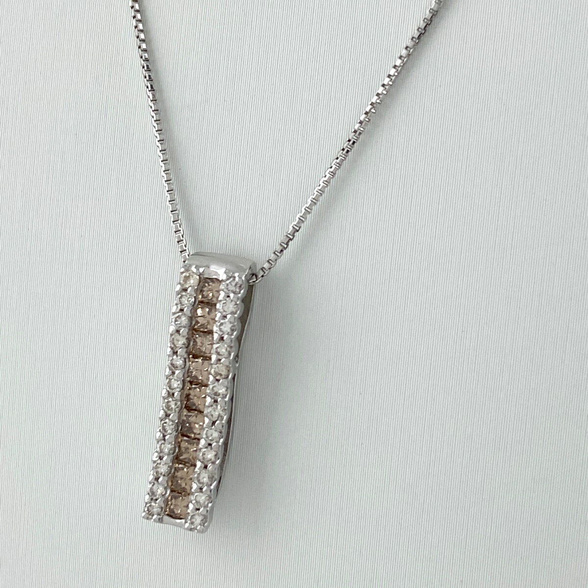  メレダイヤ デザインネックレス WG ホワイトゴールド ペンダント ネックレス K18 WG ダイヤモンド レディース 