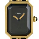 13％OFF 【ラッピング可】 シャネル CHANEL プルミエール Lサイズ H0001 腕時計 SS レザー クォーツ ブラック レディース 【中古】 msp29