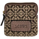 【ラッピング可】ロエベ LOEWE アナグラム コインケース ロゴ 小銭入れ コインケース キャンバス ブラック レディース 【中古】