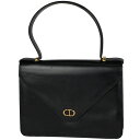 22％OFF クリスチャンディオール Christian Dior ロゴ ハンドバッグ プッシュロック CD ハンドバッグ レザー ブラック レディース 【中古】 msp29