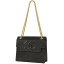 シャネル CHANEL ココマーク チェーン トートバッグ スネークチェーン ショルダーバッグ トートバッグ レザー ブラック レディース 【中古】