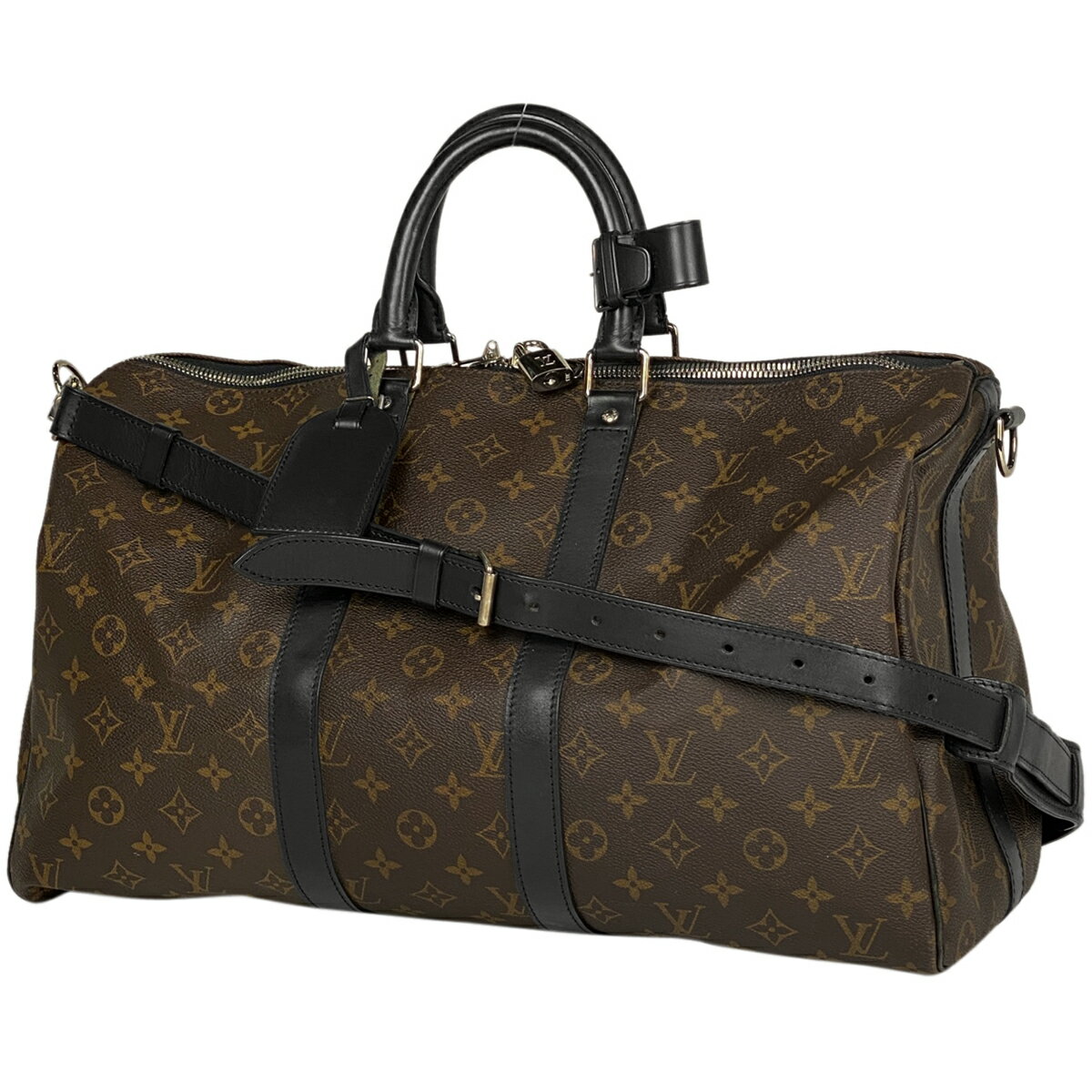 11％OFF ルイ・ヴィトン Louis Vuitton キーポル バンドリエール 45 2WAY ショルダーバッグ ボストンバッグ モノグラムマカサー ブラウン ブラック M56711 メンズ 【中古】 msp29