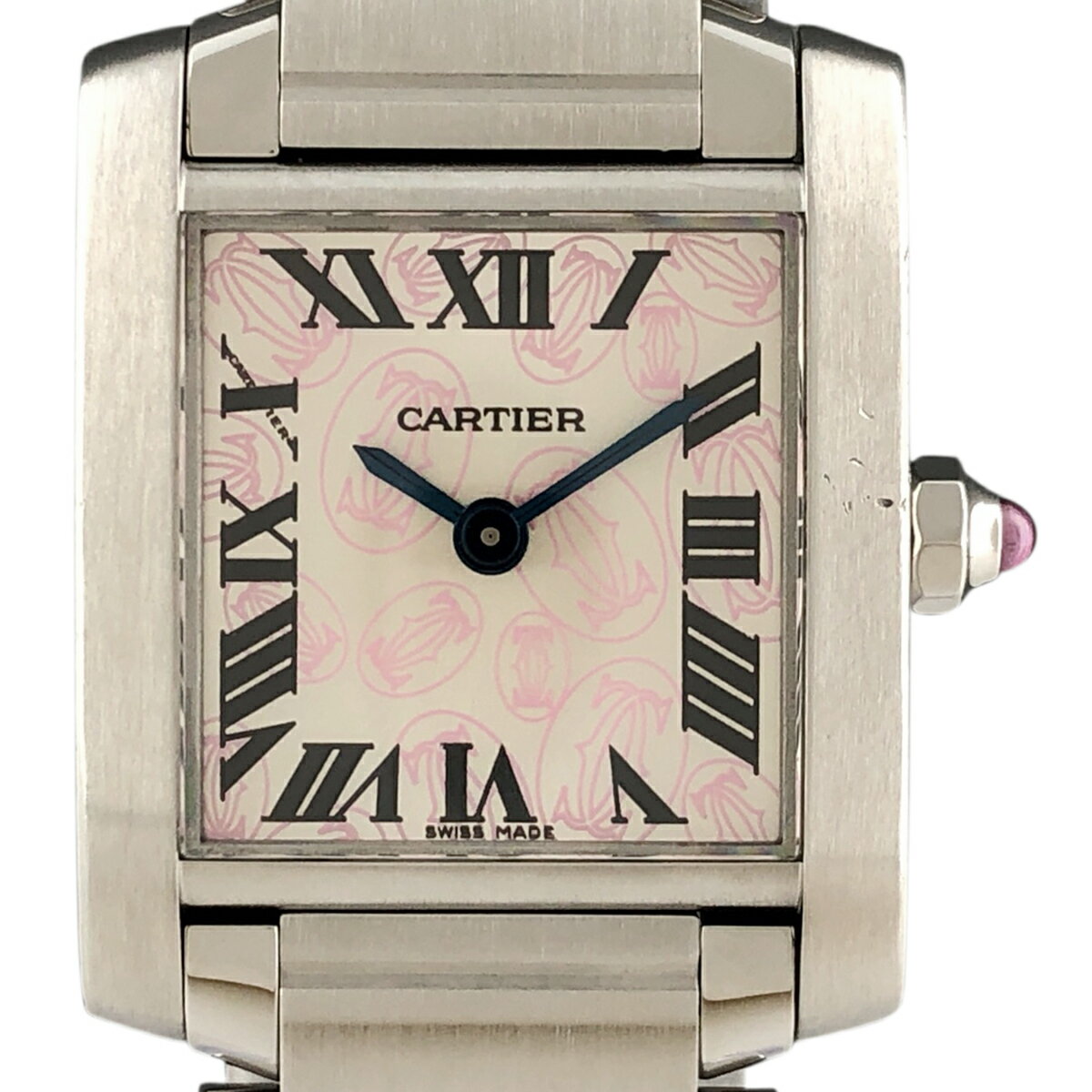 【ラッピング可】 カルティエ CARTIER タンクフランセーズSM クリスマス限定 W51031Q3 腕時計 SS クォーツ レディース 【中古】