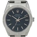 【ラッピング可】 ロレックス ROLEX エアキング 14010 腕時計 SS 自動巻き ブルー ボーイズ 【中古】