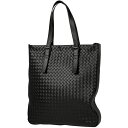 ボッテガヴェネタ BOTTEGAVENETA イントレチャート トートバッグ 編み込み ナッパレザー メンズ トートバッグ レザー ブラック レディース 【中古】