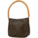 7％OFF ルイ ヴィトン Louis Vuitton ルーピング MM 肩掛け ワンショルダー ショルダーバッグ モノグラム ブラウン M51146 レディース 【中古】 msp29