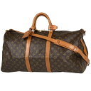 ルイ・ヴィトン Louis Vuitton キーポル バンドリエール 55 2WAY ショルダーバッグ ボストンバッグ モノグラム ブラウン M41414 レディース 【中古】