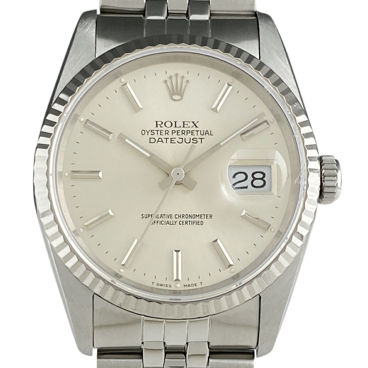 9％OFF 【ラッピング可】 ロレックス ROLEX デイトジャスト 16234 腕時計 SS WG 自動巻き シルバー メンズ 【中古】 msp29