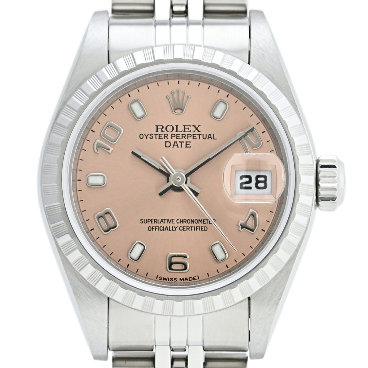 【ラッピング可】 ロレックス ROLEX オイスターパーペチュアル デイト 79240 腕時計 SS 自動巻き ピンク レディース 【中古】