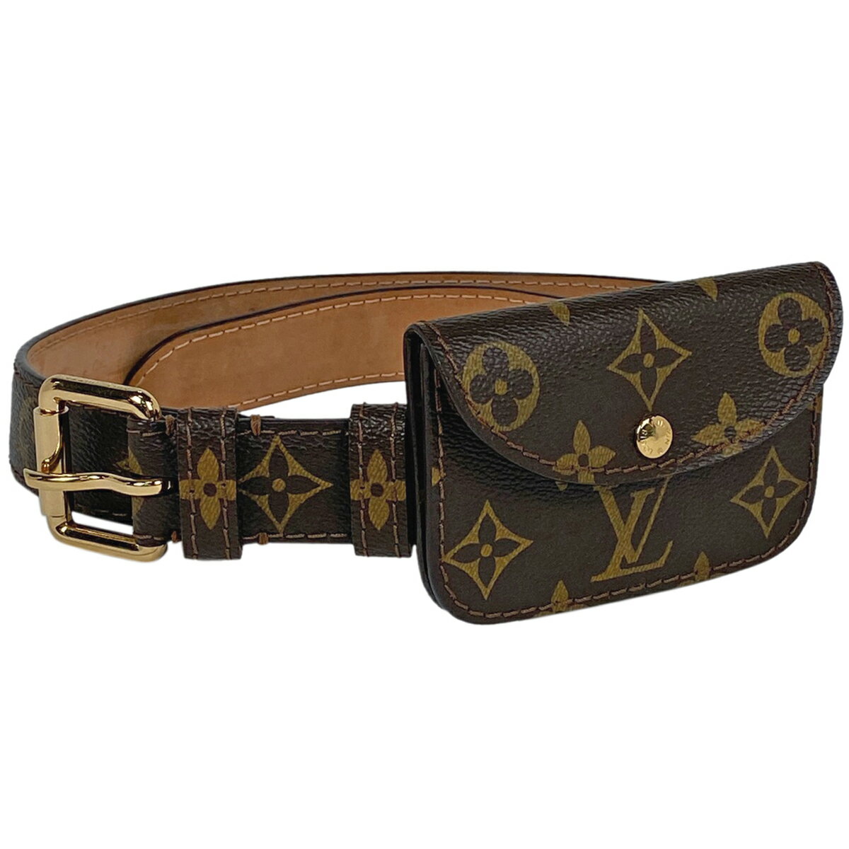 21％OFF 【ラッピング可】ルイ・ヴィトン Louis Vuitton サンチュール ポシェット ソロ ウエストバッグ ベルト モノグラム ブラウン メンズ 【中古】 msp29